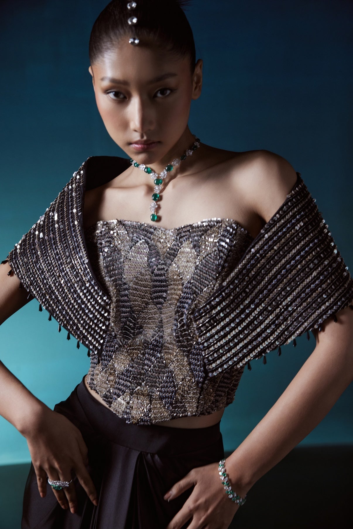 BLACK CORSET-SKIRT SET