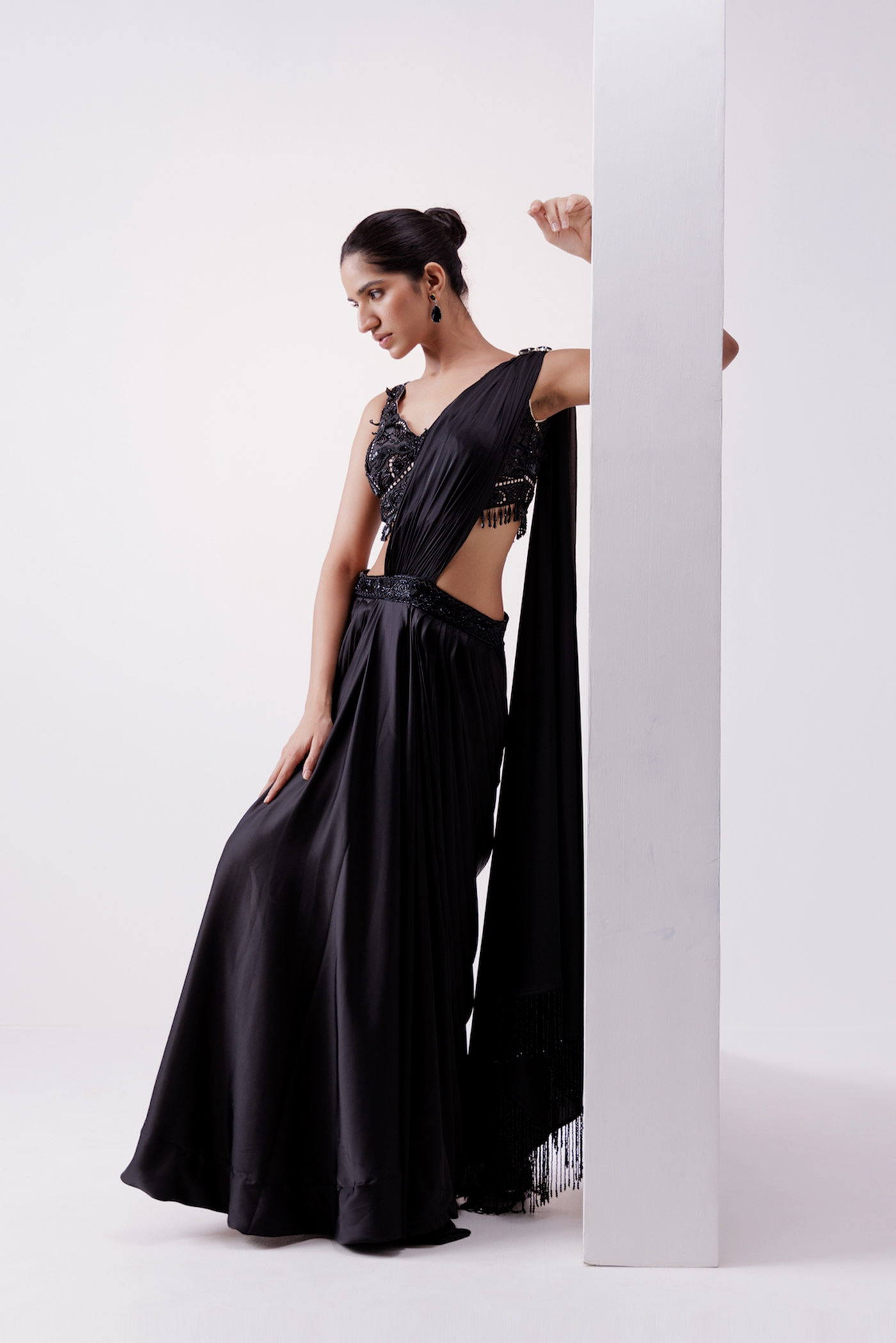 BLACK DRAPE SAREE