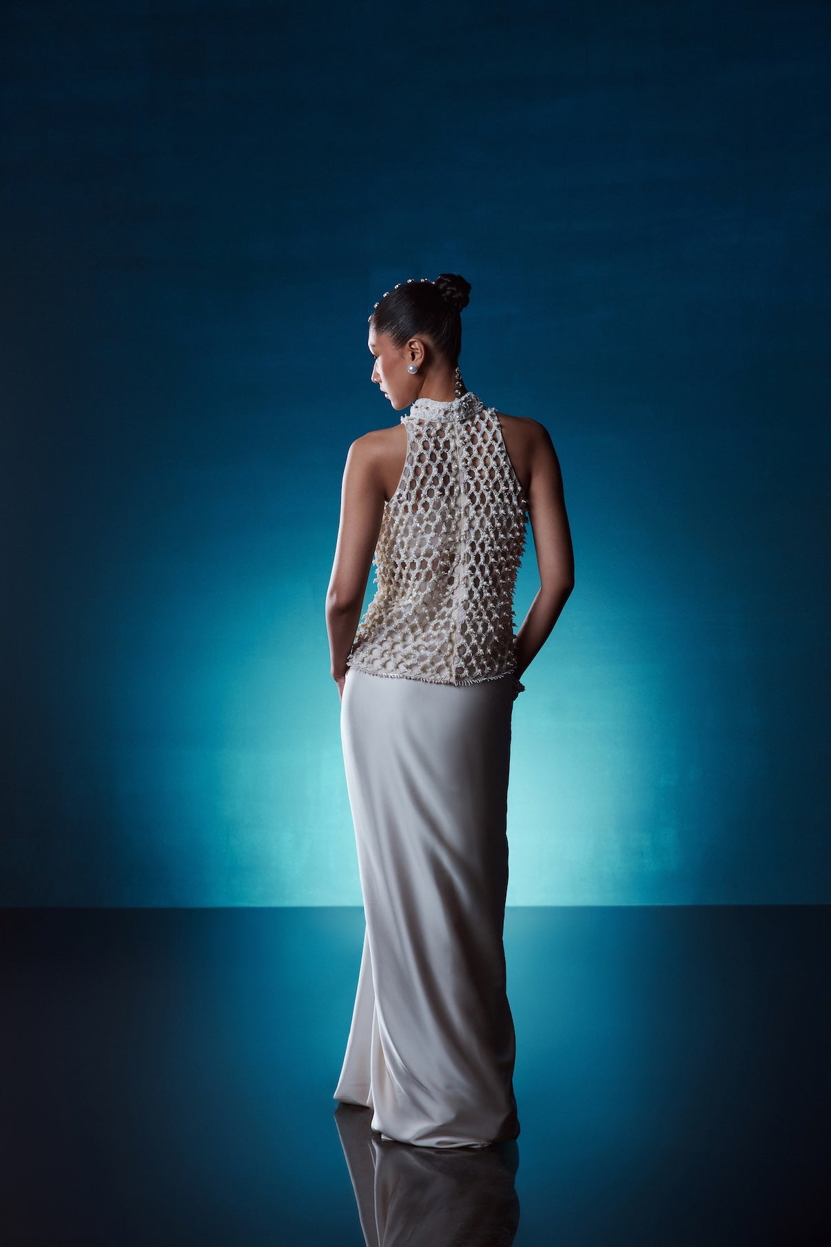 IVORY PEARL CUTWORK TOP WITH SKIRT