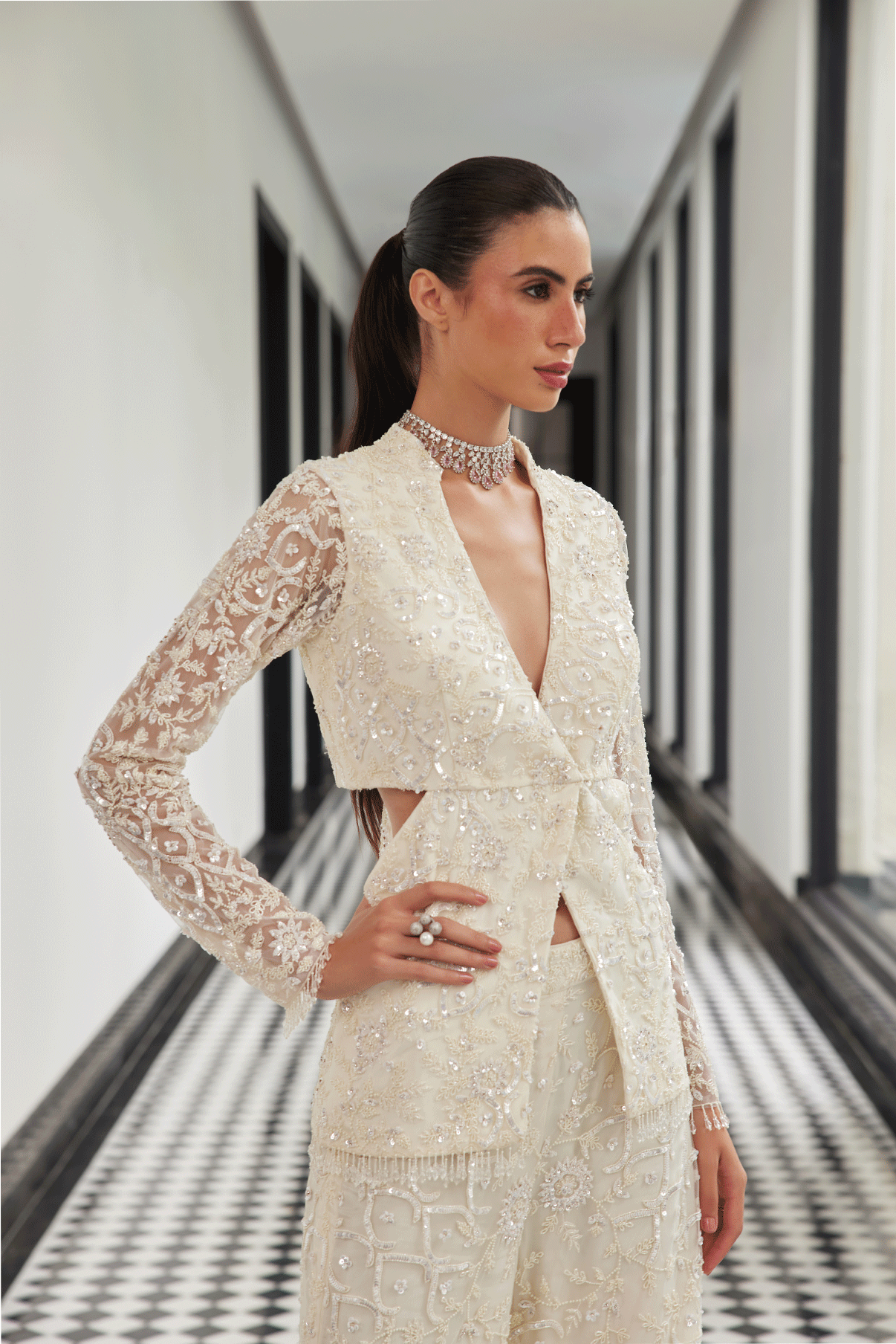 IVORY BLAZER AND PANT SET