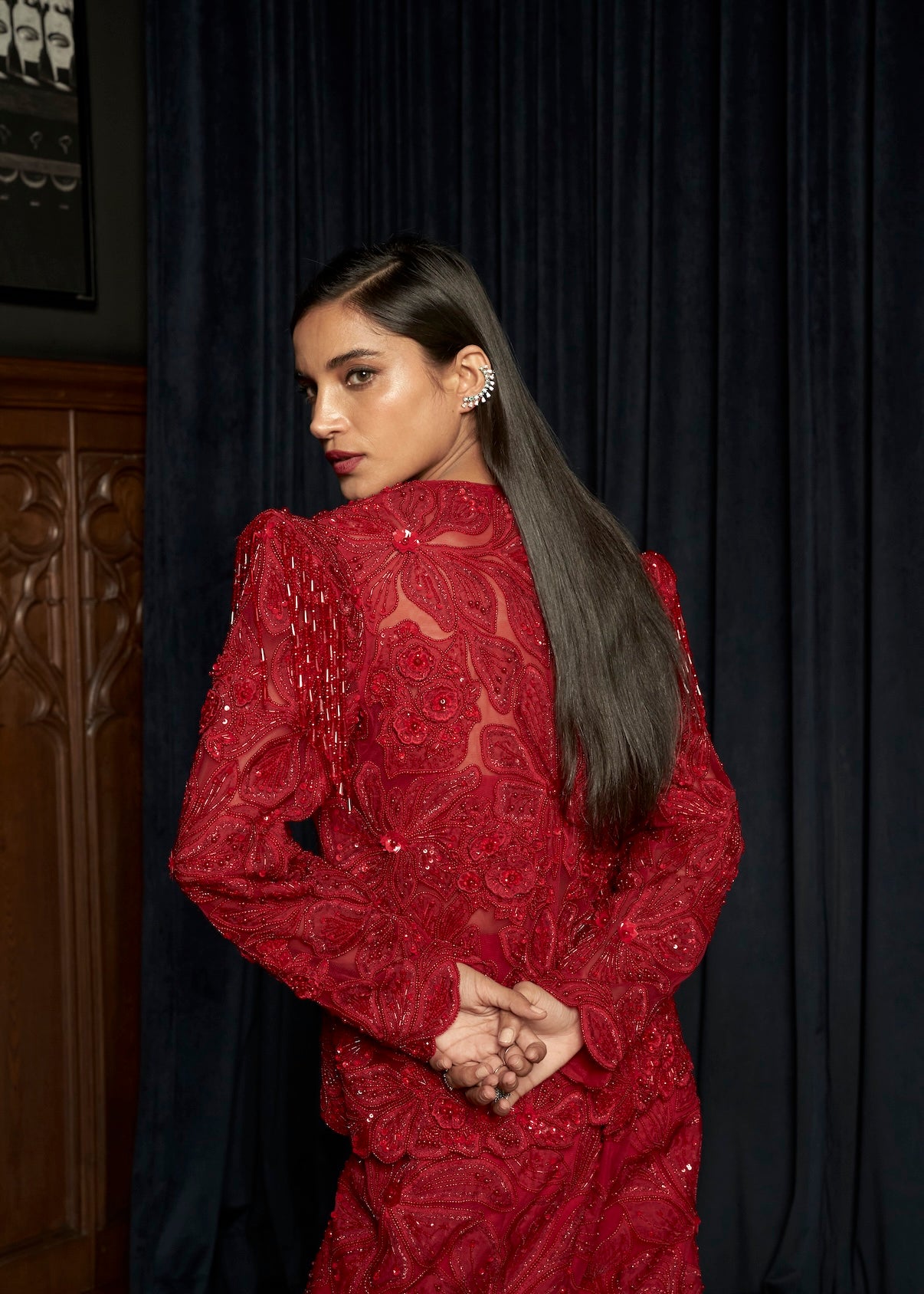 RED JACKET-PANT SET