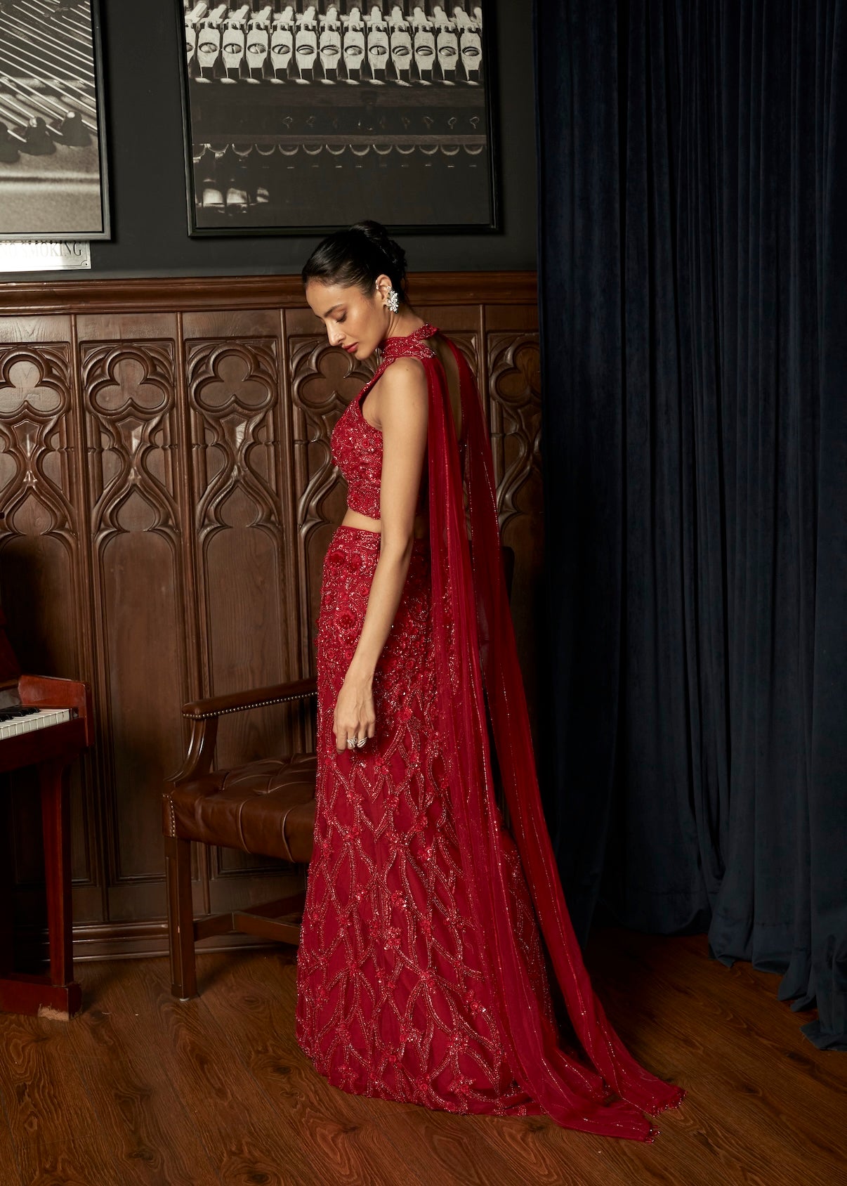 RED FISHCUT LEHENGA SET
