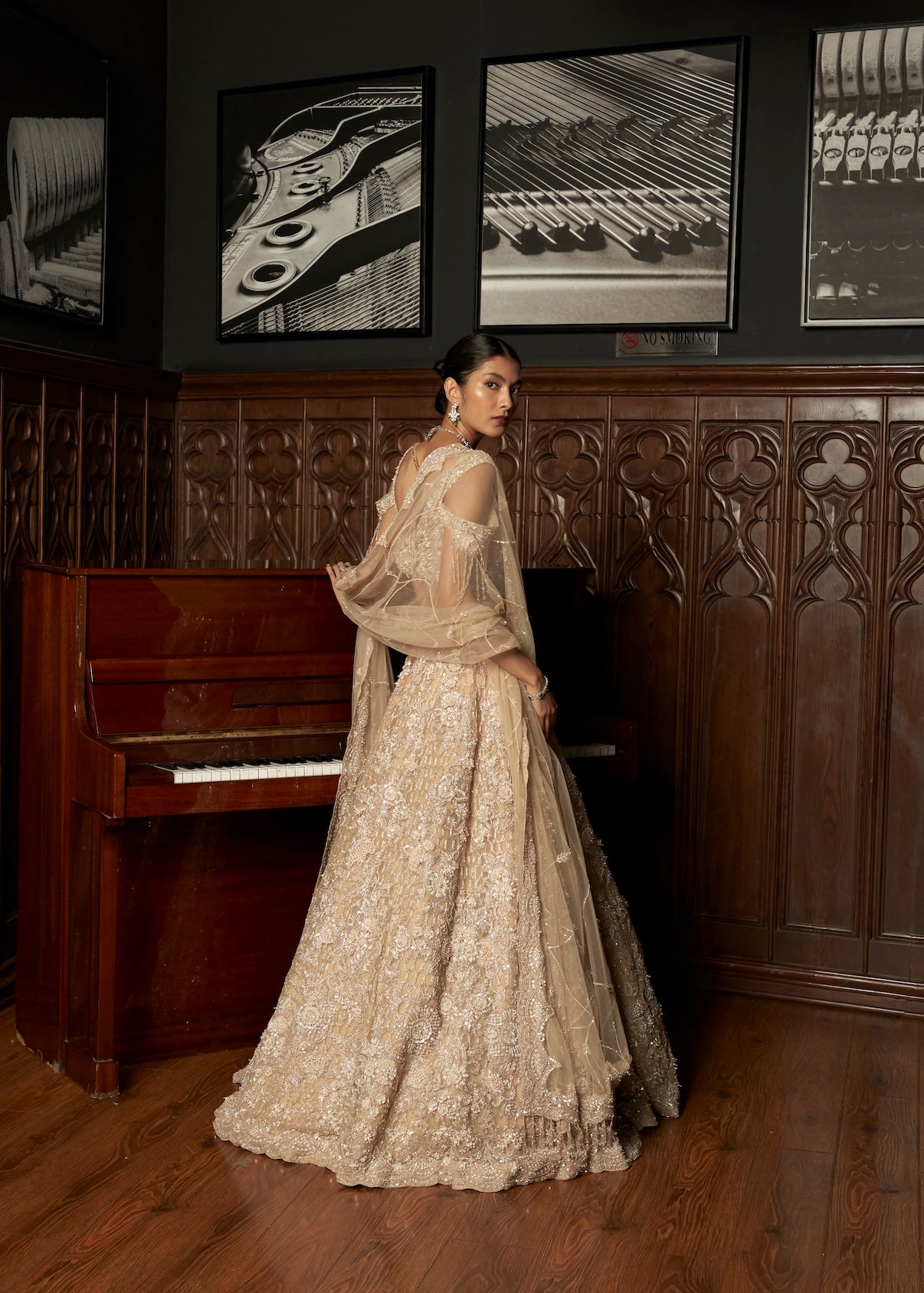 BEIGE 3D LEHENGA SET