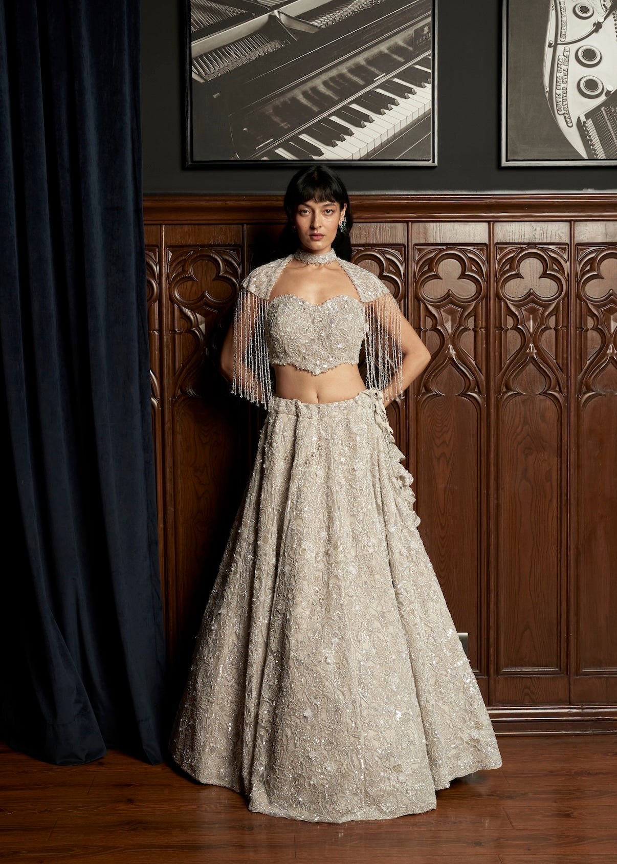 GREY LEHENGA - CAPE SET