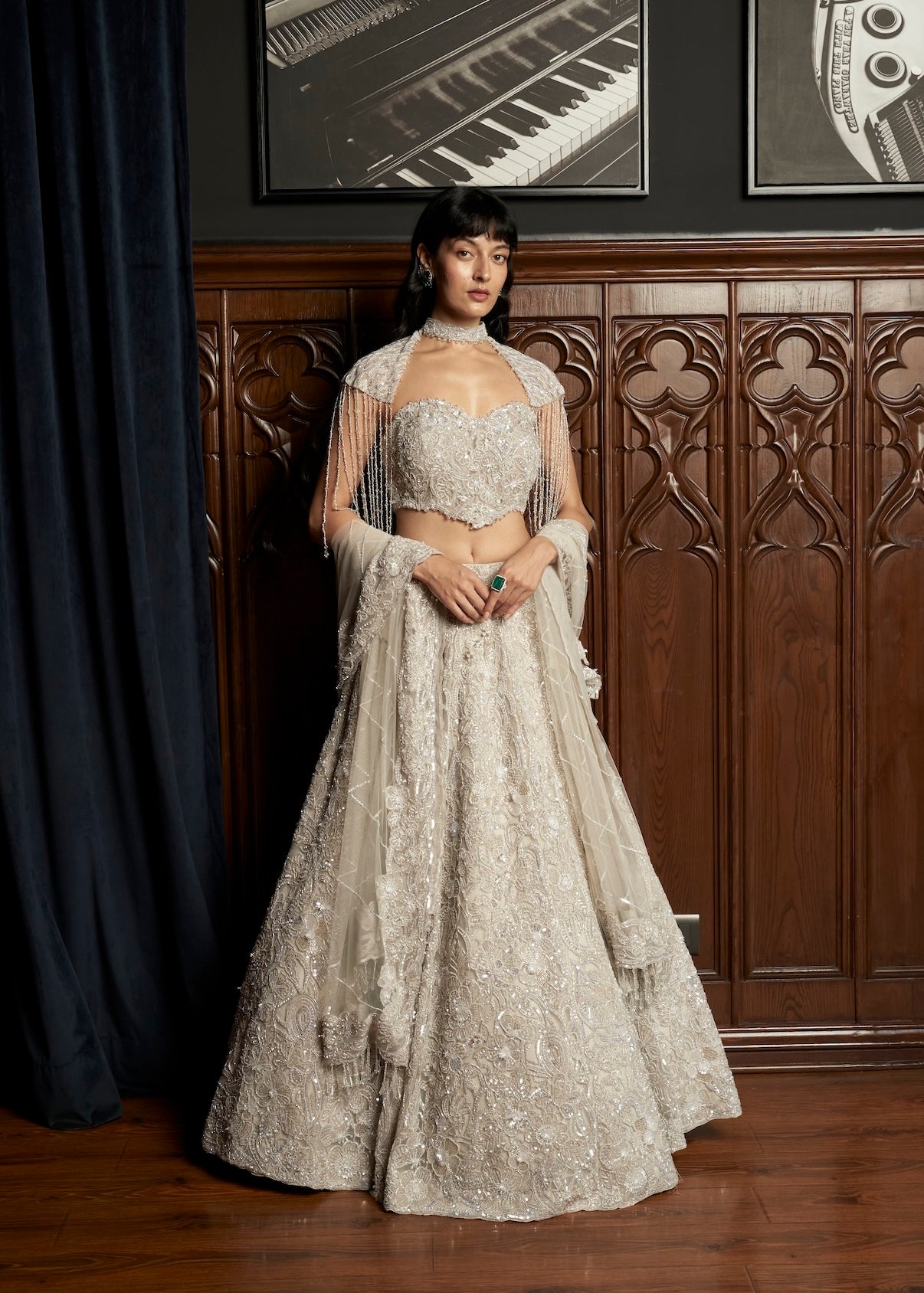 GREY LEHENGA - CAPE SET