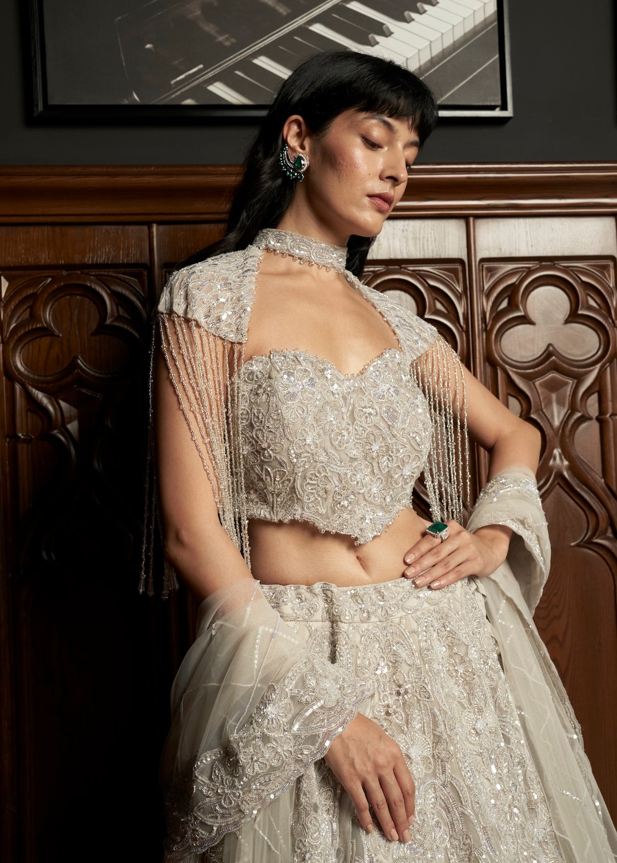 GREY LEHENGA - CAPE SET