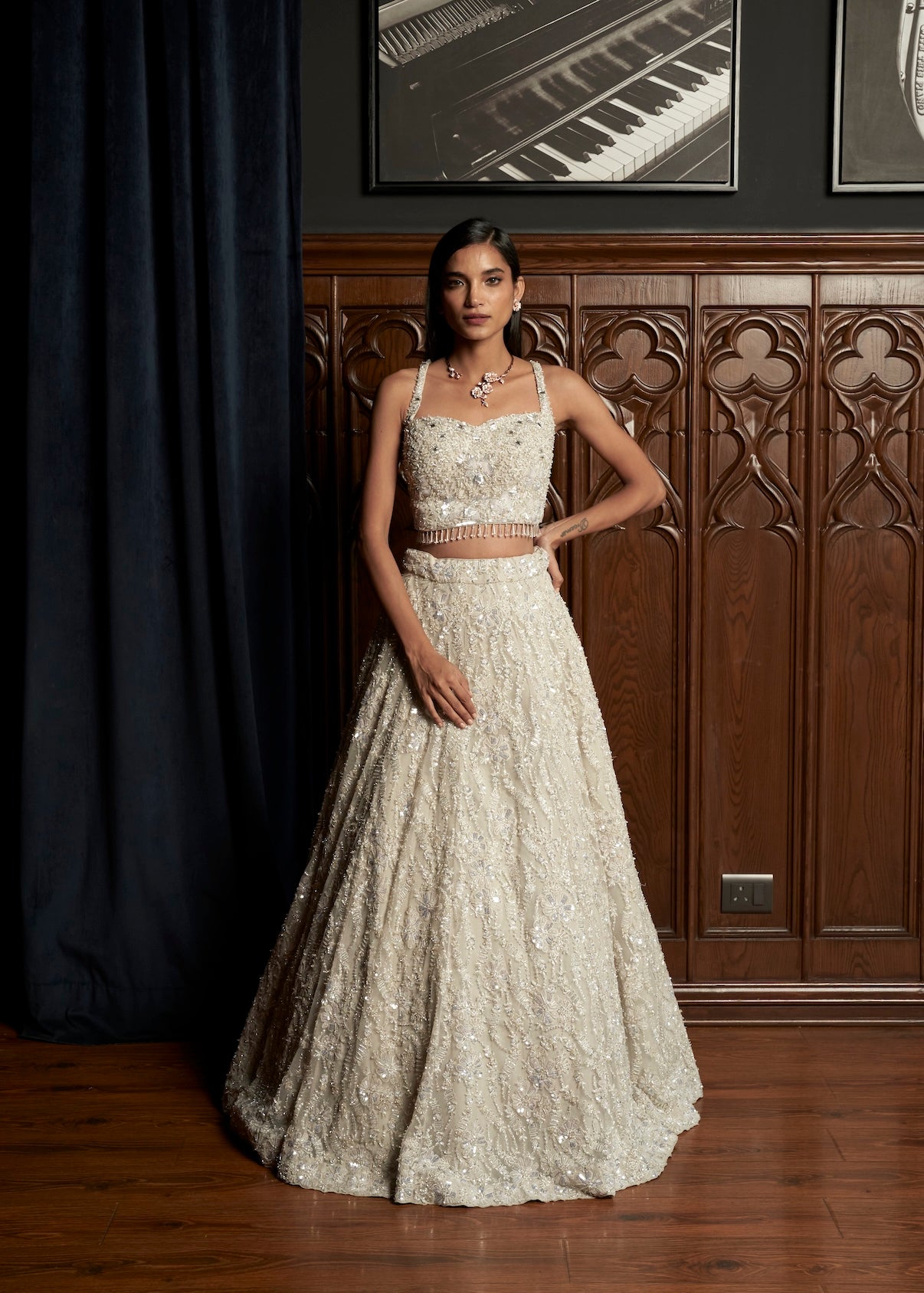 GREY LEHENGA SET