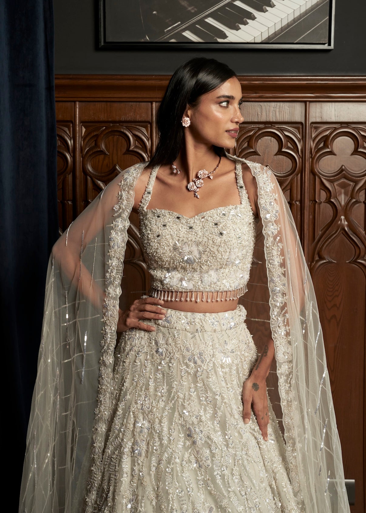 GREY LEHENGA SET