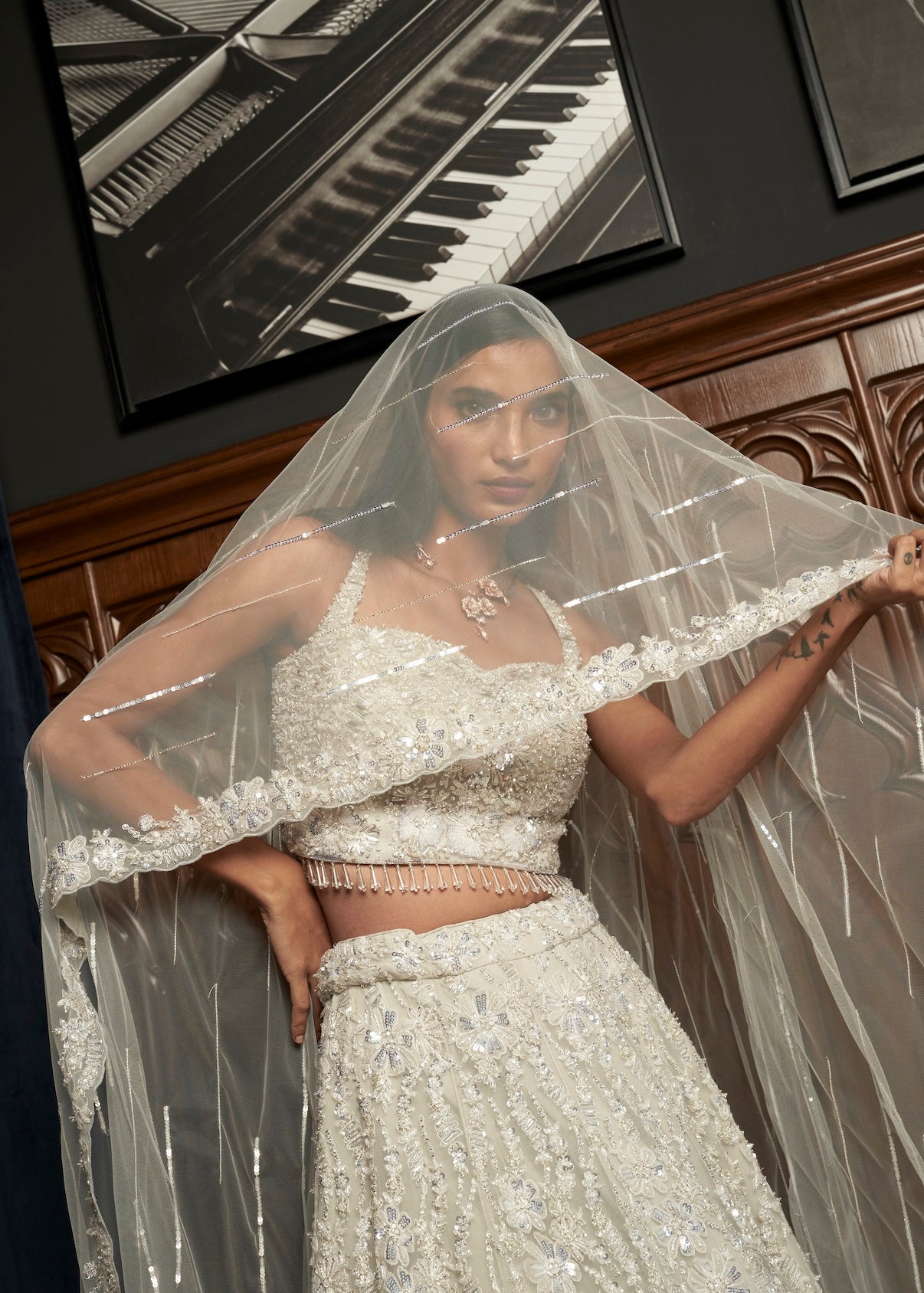 GREY LEHENGA SET