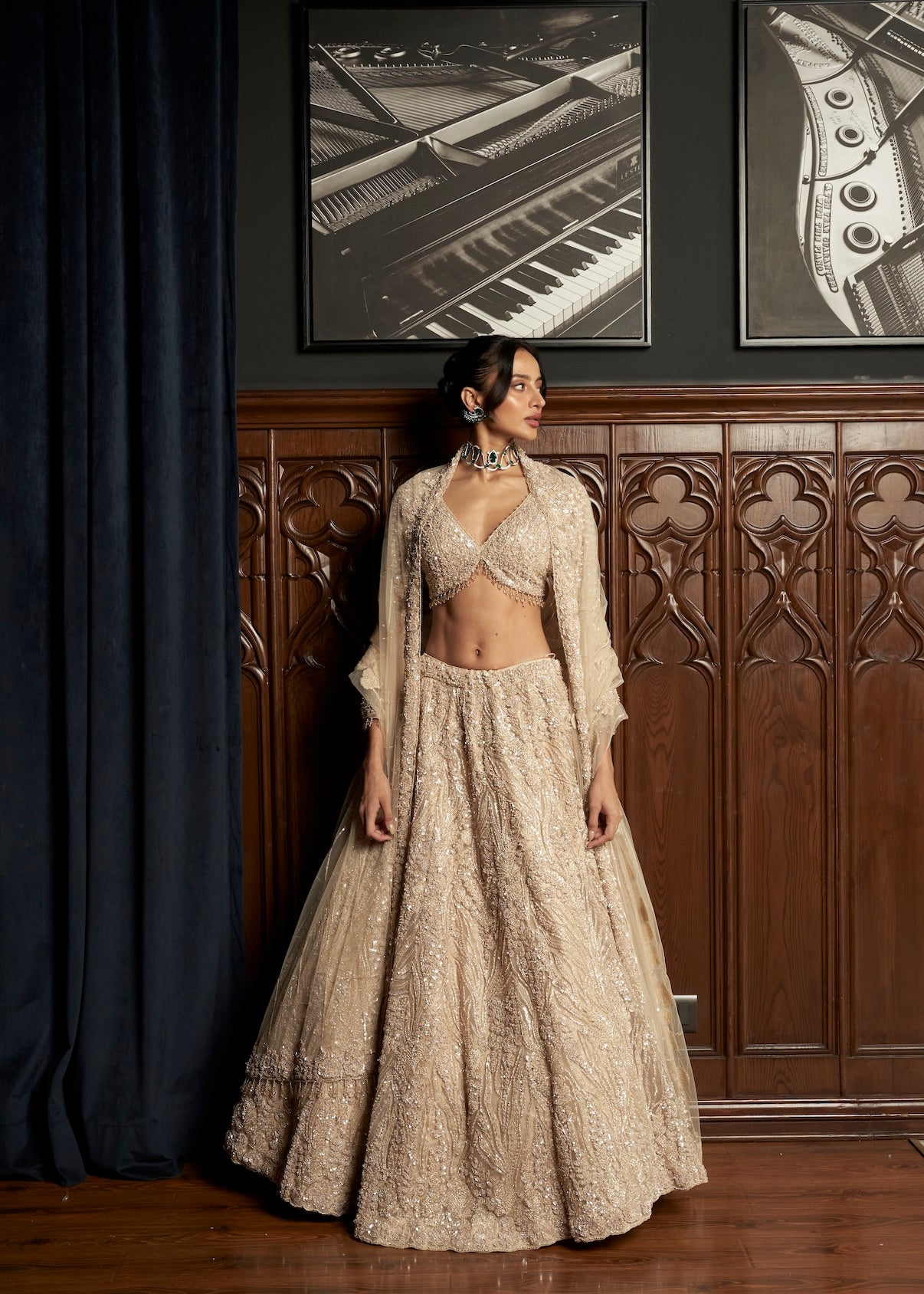 BEIGE LEHENGA SET