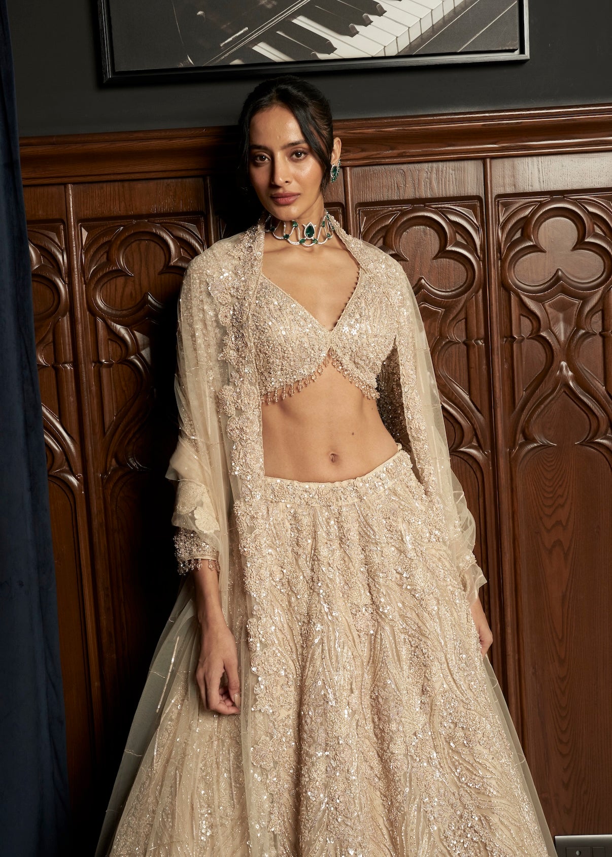 BEIGE LEHENGA SET