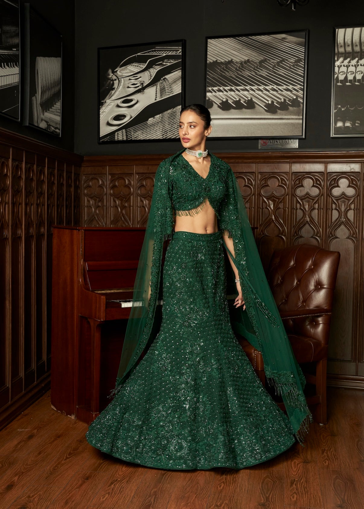 EMERALD FISHCUT LEHENGA SET