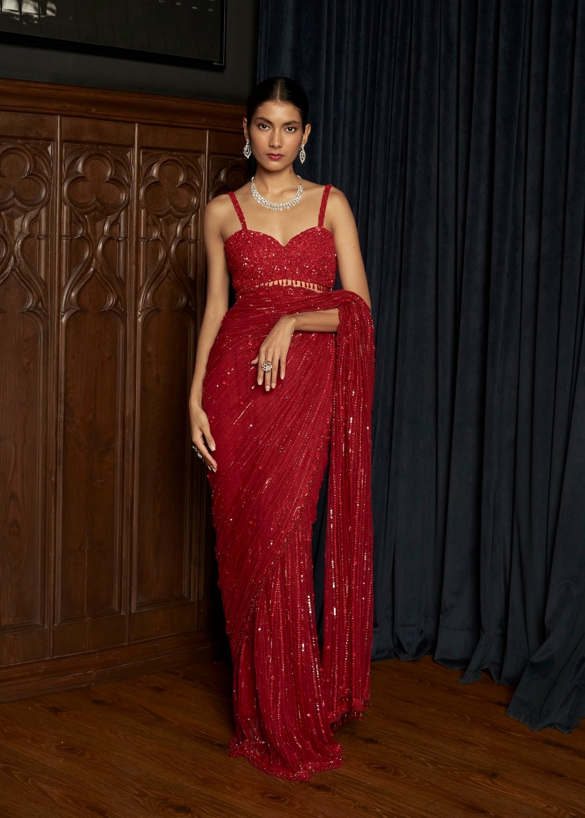 RED STATEMENT SAREE