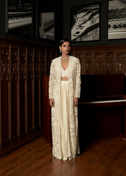 IVORY JACKET- SKIRT SET