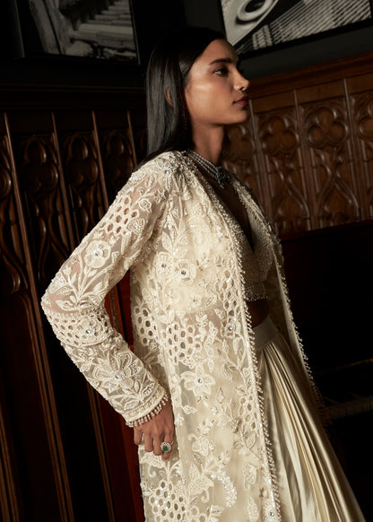 IVORY JACKET- SKIRT SET