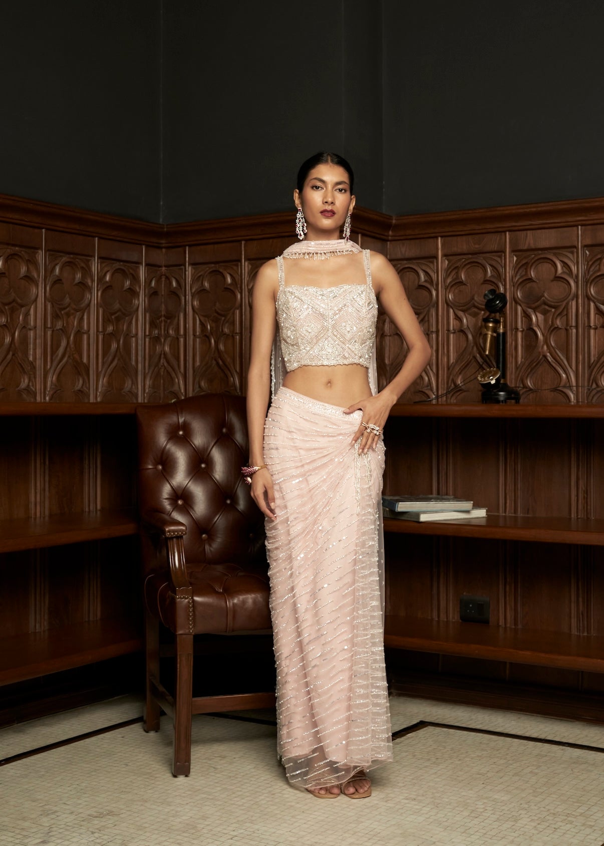 PINK INDO-WESTERN SET