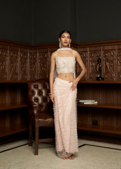 PINK INDO-WESTERN SET