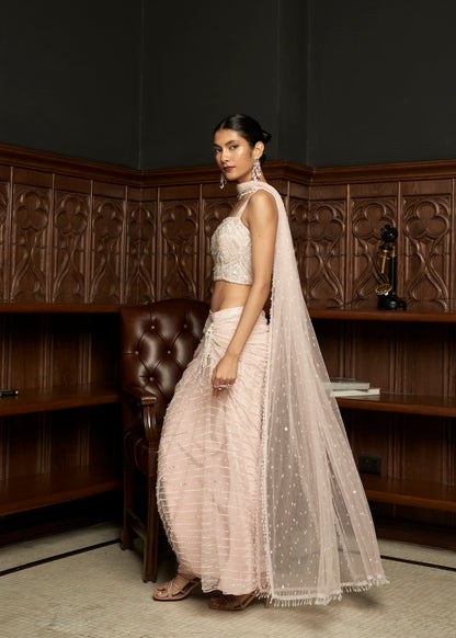 PINK INDO-WESTERN SET