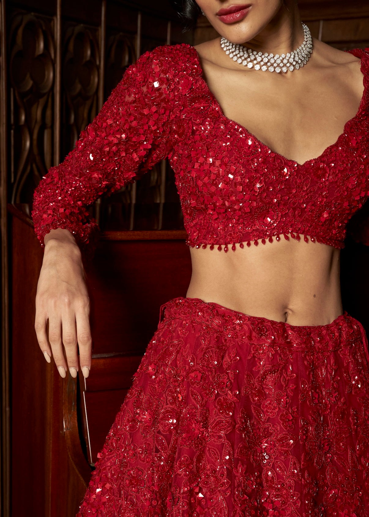 RED BRIDAL LEHENGA SET